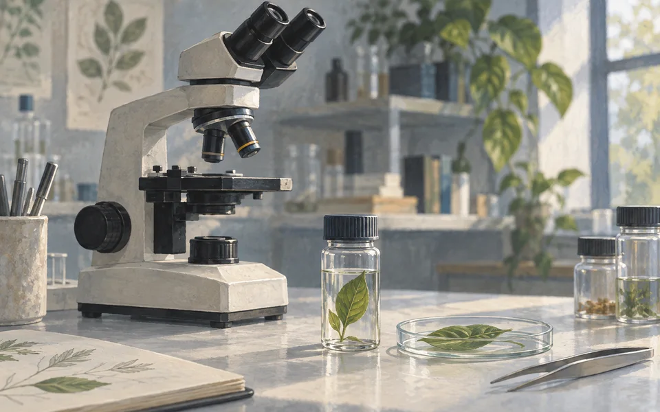 Microscope and laboratory equipment. Editorial illustration; not a photograph of the event.