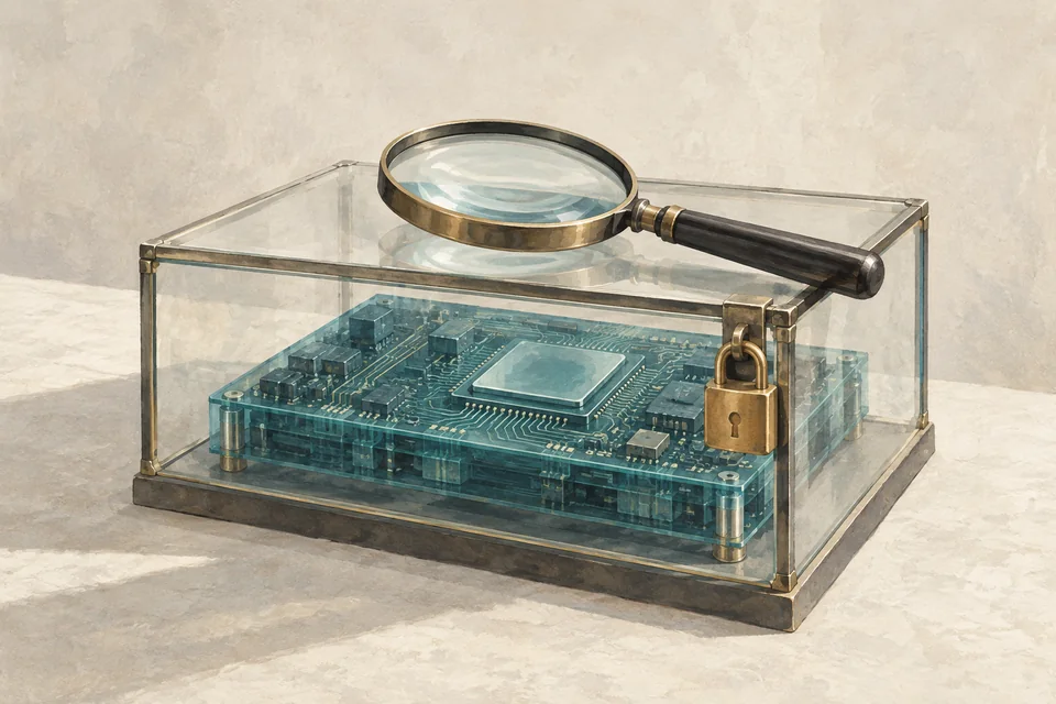 OpenAI and fired safety researchers clash over secrecy and outside scrutiny. Editorial illustration; not a photograph of the event.