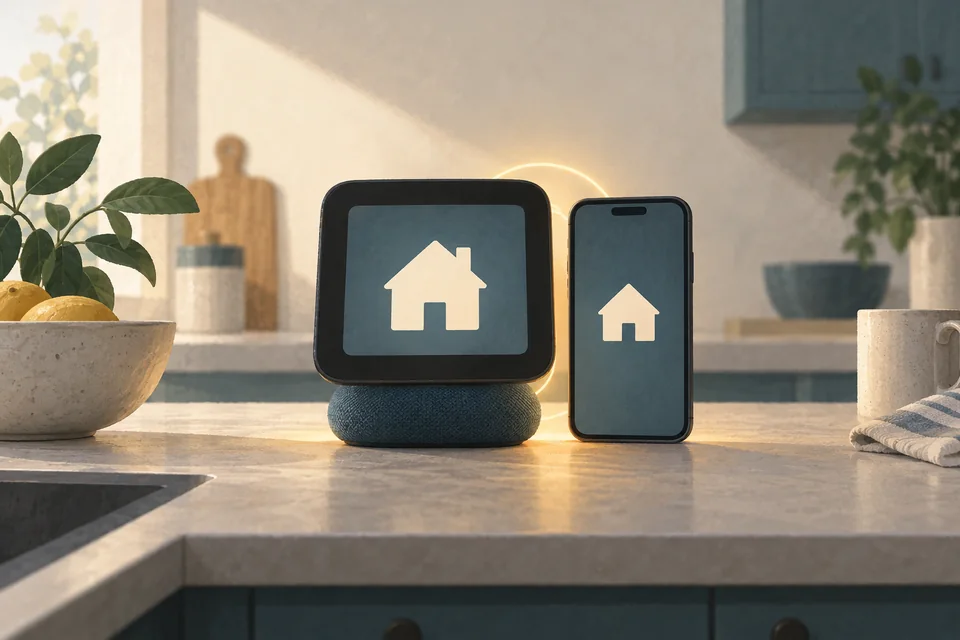 Apple’s HomeView opens for orders with personal AI tied to a companion device. Editorial illustration; not a photograph of the event.